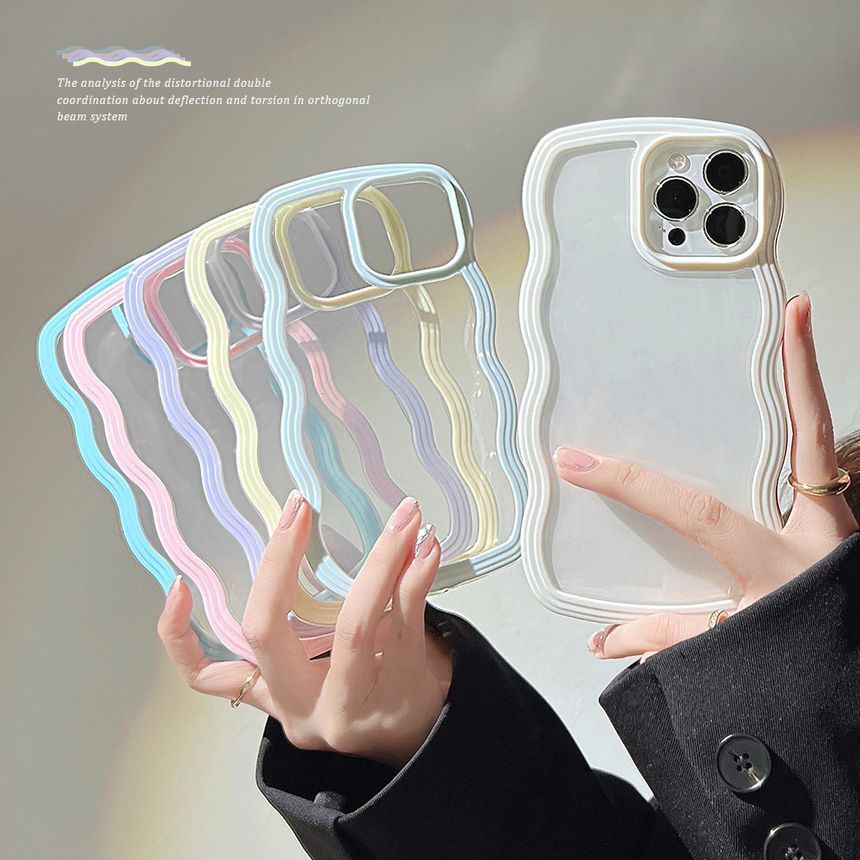 Wavy Transparent Phone Case - iPhone X / XS / XR / XS Max / 11 / 11 Pro Max / 12 / 12 Pro / 12 Pro Max / 13 / 13 Pro / 13 Pro Max W603 Wonderland Case