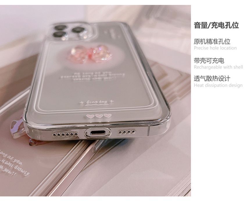 Bow Transparent Phone Case - iPhone 14 Pro Max / 14 Pro / 14 Max / 14 / 13 Pro Max / 13 Pro / 13 / 13 mini / 12 Pro Max / 12 Pro / 12 / 12 mini / 11 Pro Max / 11 Pro / 11 / SE / XS Max / XS / XR / X / 8 / 8 Plus / 7 / 7 Plus ff7 Wonderland Case