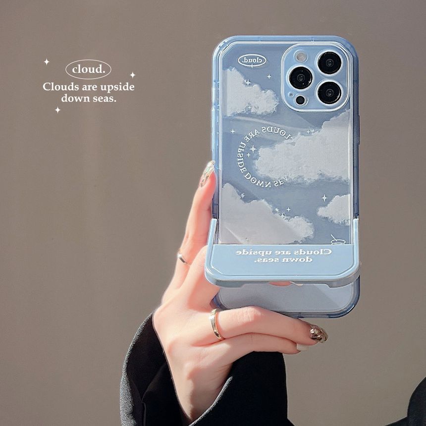 Cloud Stand Phone Case - iPhone 14 Pro Max / 14 Pro / 14 Max / 14 / 13 Pro Max / 13 Pro / 13 / 13 mini / 12 Pro Max / 12 Pro / 12 / 12 mini / 11 Pro Max / 11 Pro / 11 / SE / XS Max / XS / XR / X / 8 / 8 Plus / 7 / 7 Plus ff16 Wonderland Case