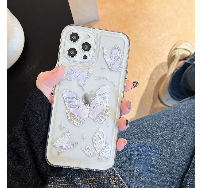 Butterfly Transparent Phone Case - iPhone X / XR / XS / XS Max / 11 / 11 Pro / 11 Pro Max / 12 / 12 Pro / 12 Pro Max / 13 / 13 Pro / 13 Pro Max / 14 / 14 Plus / 14 Pro / 14 Pro Max / 14 Plus W557 Wonderland Case