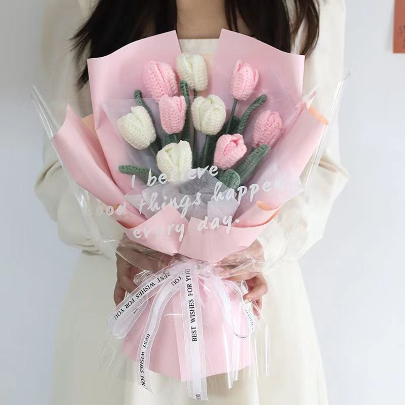 Knitted Tulip Bouquet - Pink Pink