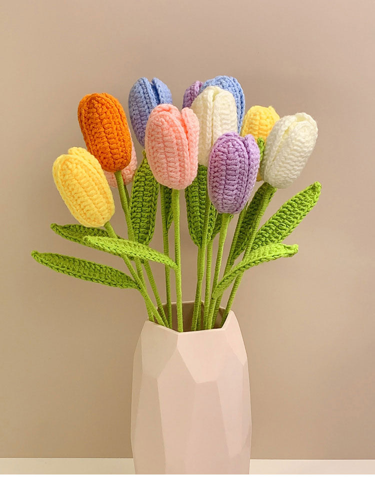Crochet Tulip Preserved Flowers - Pink Pink