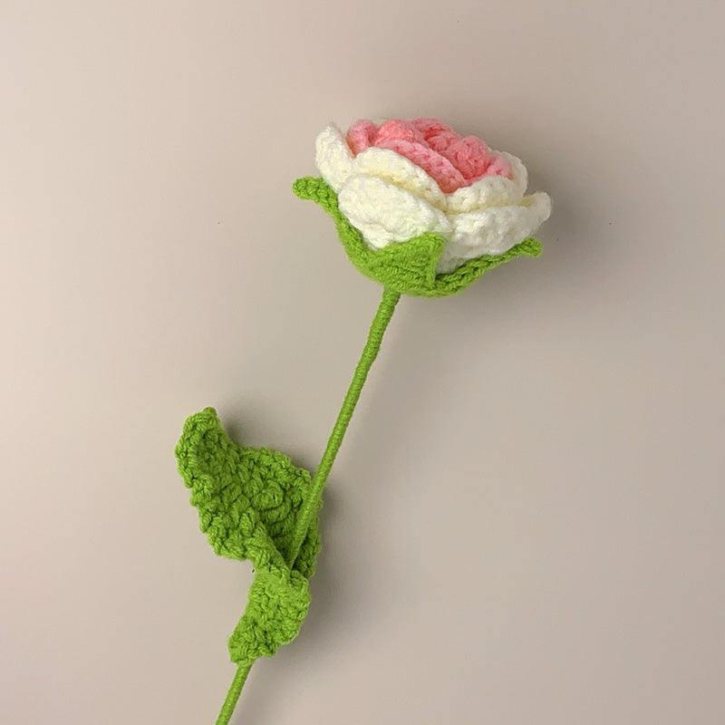 Crochet Rose Preserved Flowers - Pink Pink