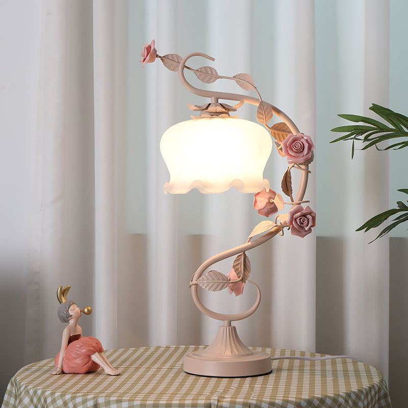 Art Nouveau Floral Night Lamp W425 Pink