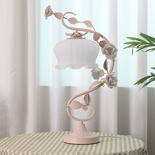 Art Nouveau Floral Night Lamp W425 Pink
