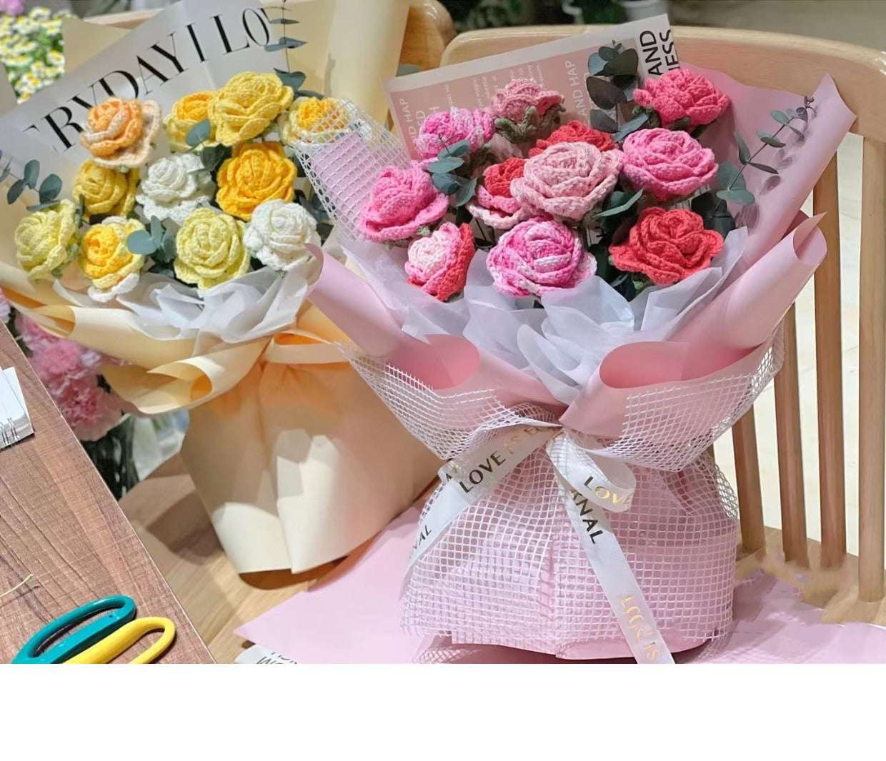 DIY Sunny Crochet Flower Bouquet - Pink Pink
