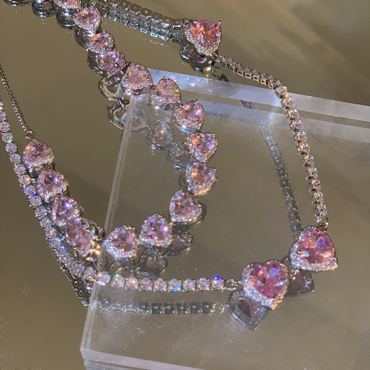 Pinky Ruby Heart Princess Necklace Wonderland Case