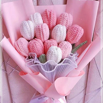 Knitted Tulip Bouquet - Pink Pink