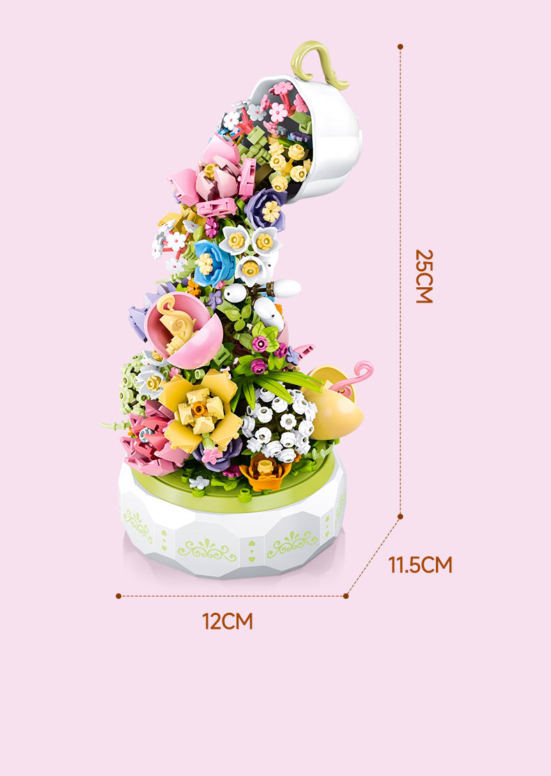 Building Block Flower Music Box - Heartzcore MK18882 Heartzcore