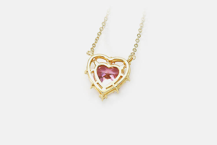 Pink Heart Dimond Necklace LIN117