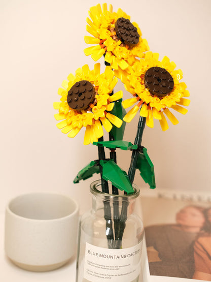 DIY Building Sunflower Blocks Wonderland Case