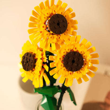 DIY Building Sunflower Blocks Wonderland Case