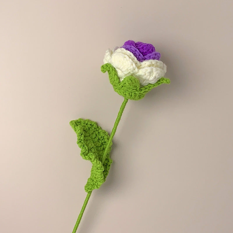 Crochet Rose Preserved Flowers - Pink Pink