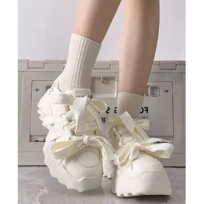 Sweet Stylish Chic White Bow Sneakers ON875 SP19145 Wonderland Case