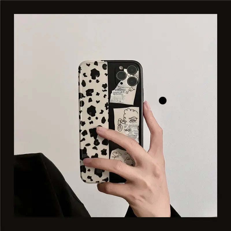 Black White Matched Color iPhone Case BP139