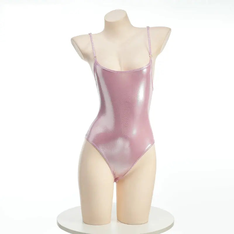 Kawaii Aesthetic Y2K Cute Fairy Rose Pink Shinny Bodysuit ON1234 MK Kawaii Store