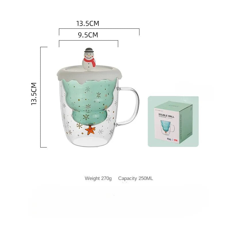 Christmas Glass Water Cup MK Kawaii Store