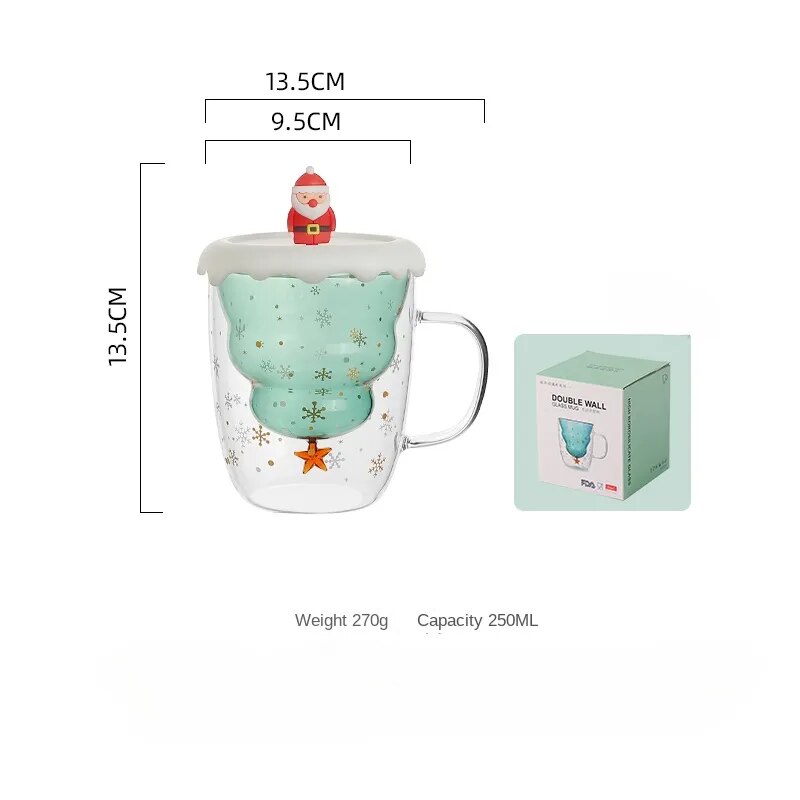 Christmas Glass Water Cup MK Kawaii Store