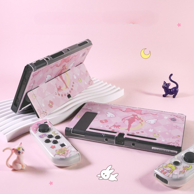 Nintendo Switch OLED Sailor Moon Pink Case Skin ON777