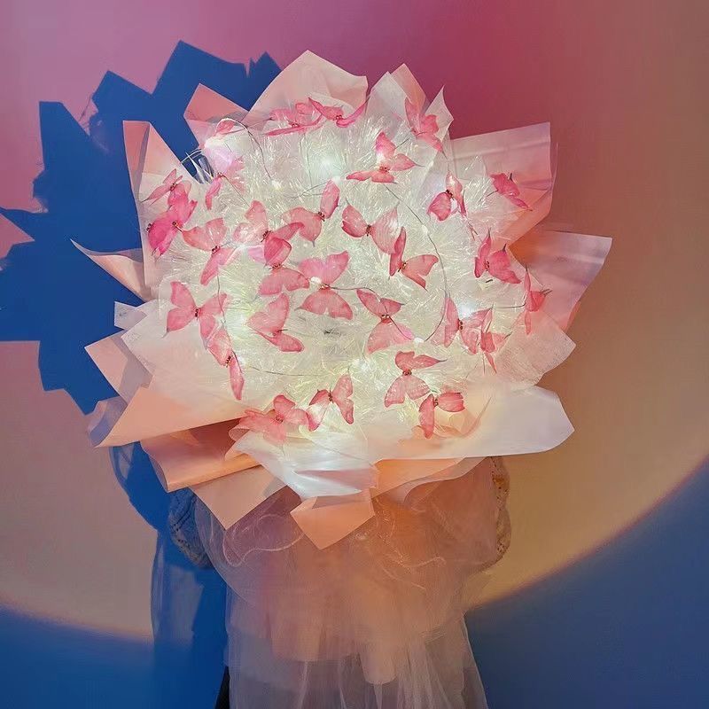 DIY Butterfly Wish you the best Flower Led Bouquet – Wonderland Case