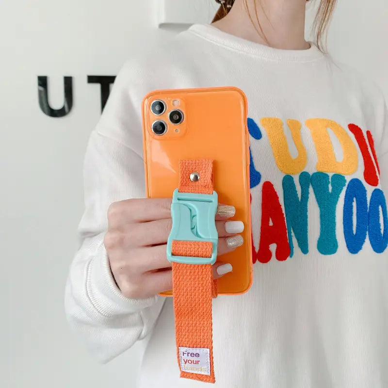 Adjustable Wrist Strap Holder iPhone Case BP243 - iphone 