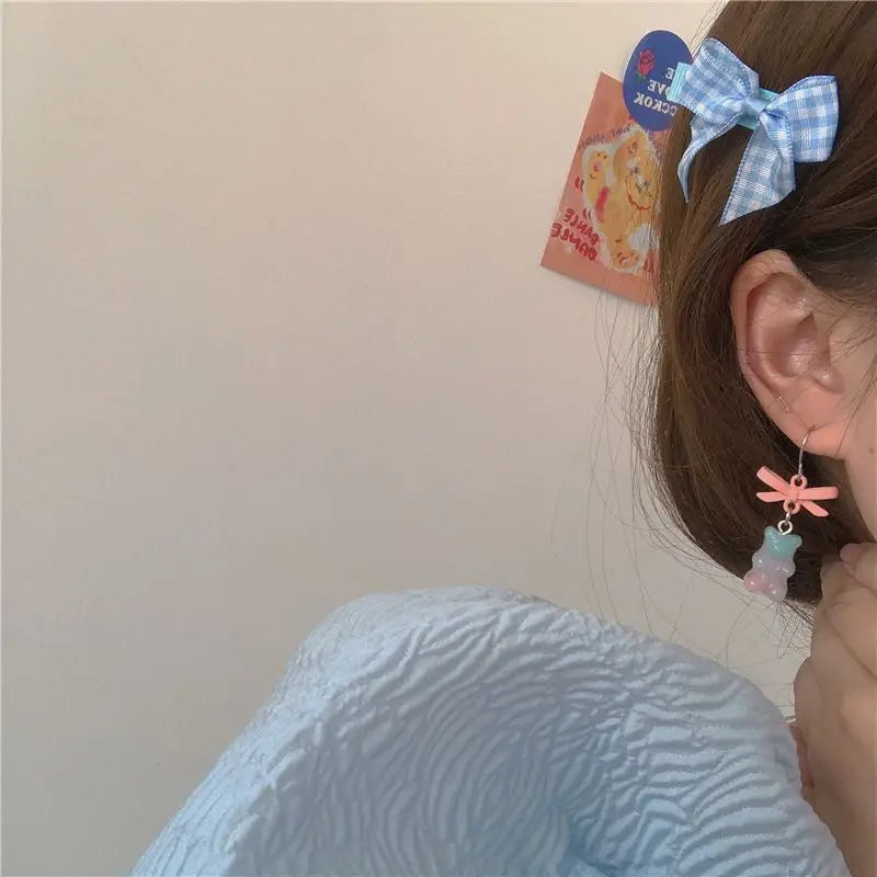 Bow Bear Dangle Earring-1