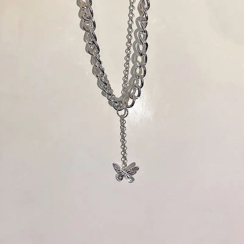 Butterfly Chain Layered Necklace-1