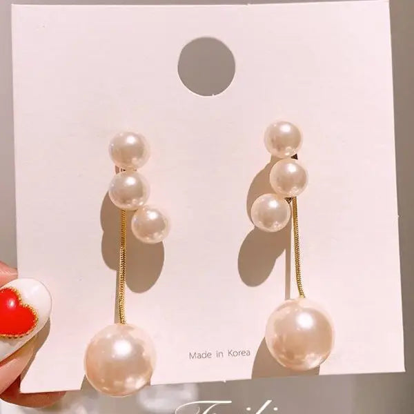 Faux Pearl Dangle Earring-1