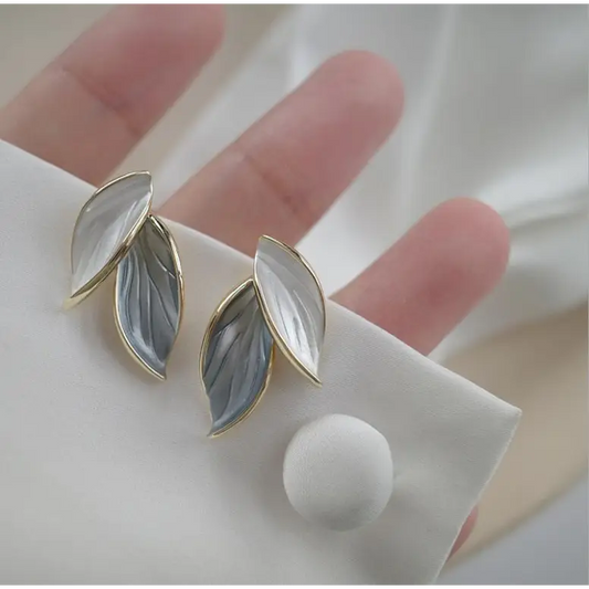 Leaf Glaze Alloy Earring-1