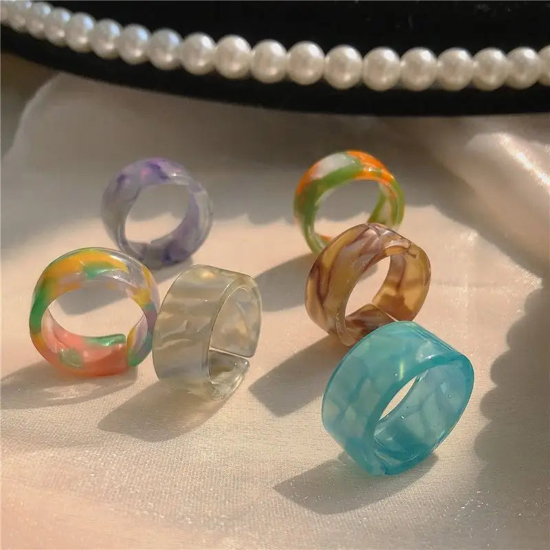 Multicolored Resin Open Ring-1