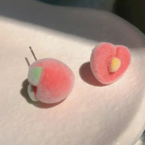 Peach Asymmetrical Earring-1