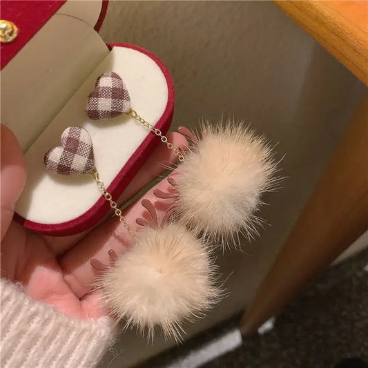 Pom Pom Drop Earring / Clip-On Earring-2