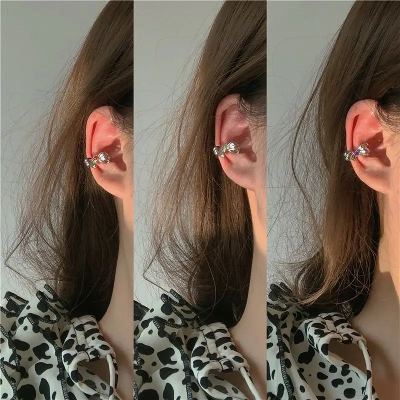 Rhinestone Alloy Cuff Earring-1