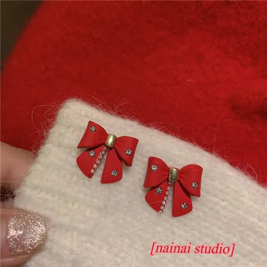 Rhinestone Bow Ear Stud-1