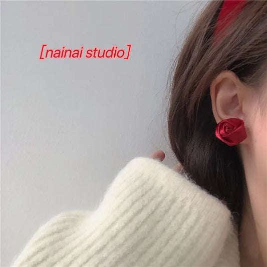 Rose Fabric Earring-1