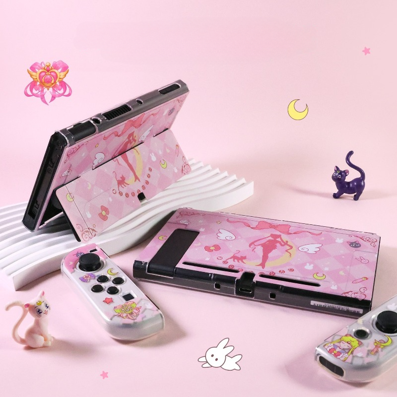 Nintendo Switch OLED Sailor Moon Pink Case Skin ON777 Cospicky