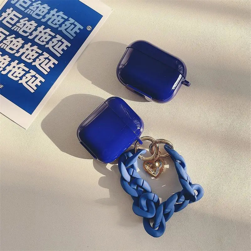 Airpods Earphone Case Skin With Blue Chain-1