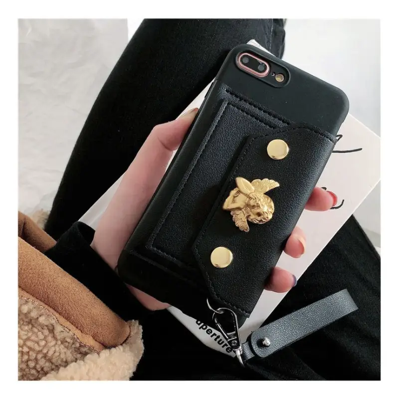 Angel Alloy Faux Leather Phone Case - iPhone 12 Pro Max / 12 Pro / 12 / 12 mini / 11 Pro Max / 11 Pro / 11 / SE / XS Max / XS / XR / X / SE 2 / 8 / 8 Plus / 7 / 7 Plus-7