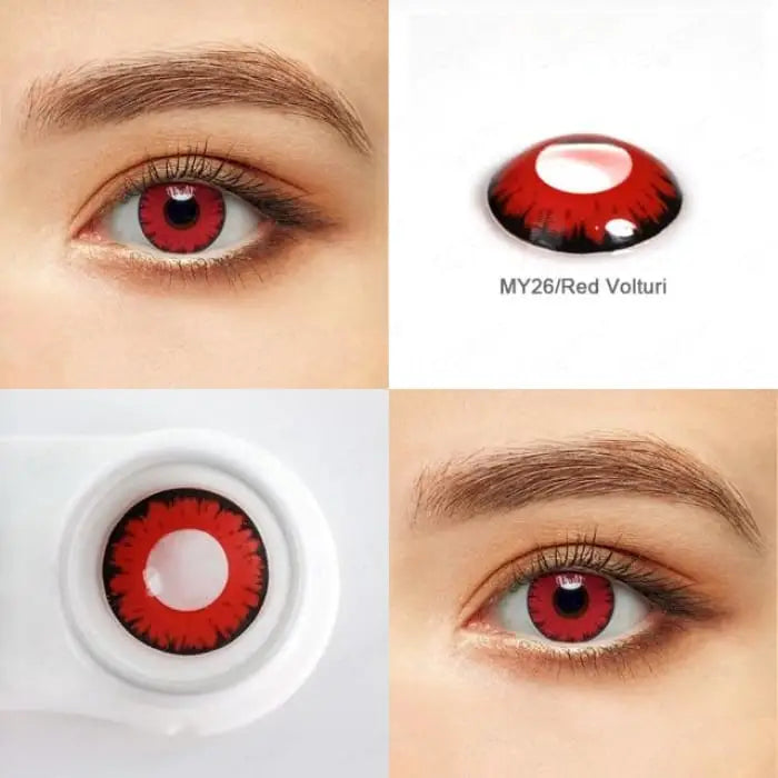 Anime Colored Contact Lenses C16647 - Red Voltrui