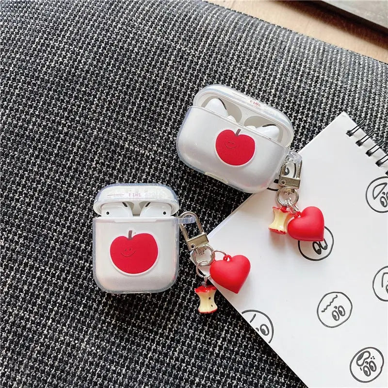 Apple With Small Heart Airpods Case BI021 - airpod case