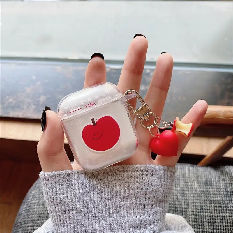 Apple With Small Heart Airpods Case BI021 - airpod case