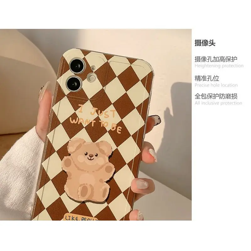 Argyle Bear Phone Case - Iphone 7 / 8 / Se, 7 Plus / 8 Plus, X / Xs, Xs Max, Xr, 11, 11 Pro, 11 Pro Max, 12 Mini, 12, 12 Pro, 12 Pro Max, 13mini, 13, 13pro, 13pro Max-23