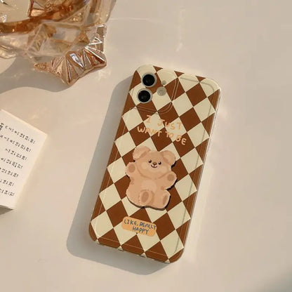 Argyle Bear Phone Case - Iphone 7 / 8 / Se, 7 Plus / 8 Plus, X / Xs, Xs Max, Xr, 11, 11 Pro, 11 Pro Max, 12 Mini, 12, 12 Pro, 12 Pro Max, 13mini, 13, 13pro, 13pro Max-7