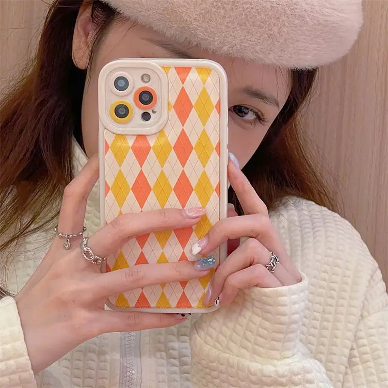 Argyle Phone Case - iPhone 13 Pro Max / 13 Pro / 13 / 12 Pro Max / 12 Pro / 12 / 11 Pro Max / 11 Pro / 11 / XS Max / XR / XS / X / 8 Plus / 7 Plus-5