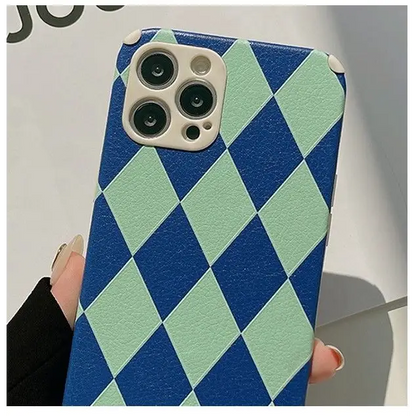 Argyle Phone Case - iPhone 13 Pro Max / 13 Pro / 13 / 13 mini / 12 Pro Max / 12 Pro / 12 / 12 mini / 11 Pro Max / 11 Pro / 11 / SE / XS Max / XS / XR / X / SE 2 / 8 / 8 Plus / 7 / 7 Plus-7