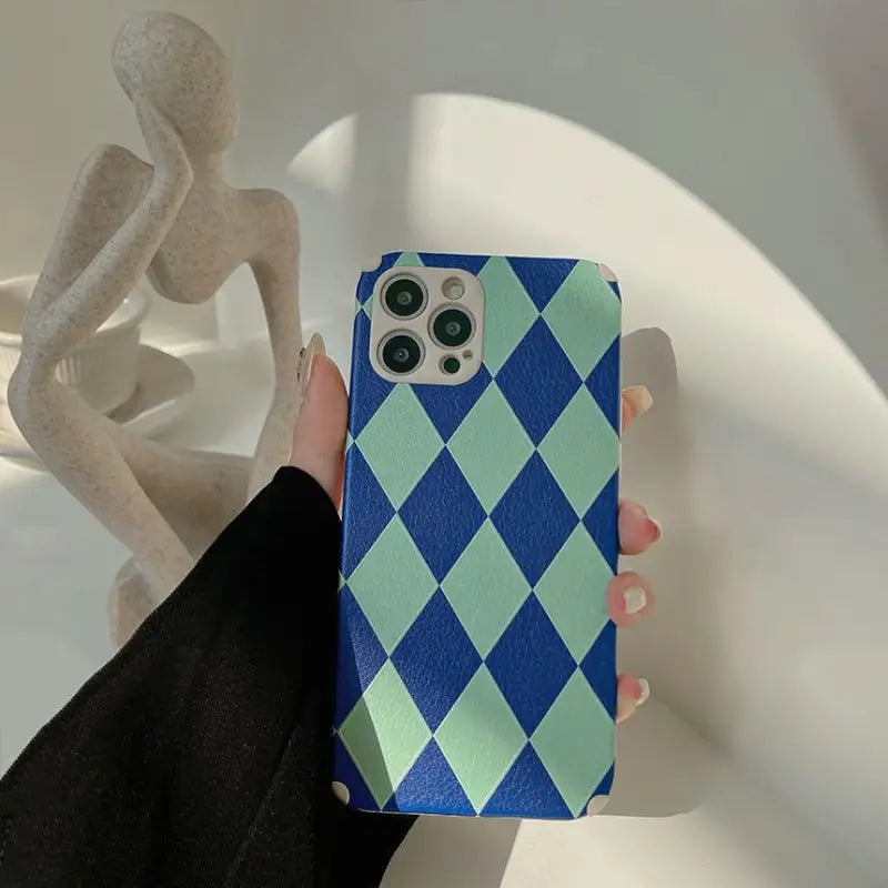 Argyle Phone Case - iPhone 13 Pro Max / 13 Pro / 13 / 13 mini / 12 Pro Max / 12 Pro / 12 / 12 mini / 11 Pro Max / 11 Pro / 11 / SE / XS Max / XS / XR / X / SE 2 / 8 / 8 Plus / 7 / 7 Plus-16