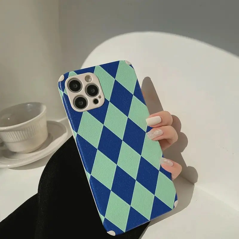 Argyle Phone Case - iPhone 13 Pro Max / 13 Pro / 13 / 13 mini / 12 Pro Max / 12 Pro / 12 / 12 mini / 11 Pro Max / 11 Pro / 11 / SE / XS Max / XS / XR / X / SE 2 / 8 / 8 Plus / 7 / 7 Plus-2