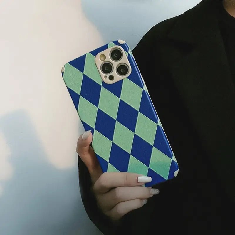 Argyle Phone Case - iPhone 13 Pro Max / 13 Pro / 13 / 13 mini / 12 Pro Max / 12 Pro / 12 / 12 mini / 11 Pro Max / 11 Pro / 11 / SE / XS Max / XS / XR / X / SE 2 / 8 / 8 Plus / 7 / 7 Plus-12