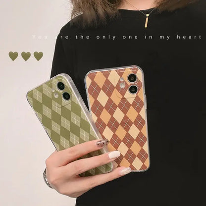 Argyle Phone Case - Iphone 7 / 8 / Se, 7 Plus / 8 Plus, X / Xs, Xs Max, Xr, 11, 11 Pro, 11 Pro Max, 12 Mini, 12, 12 Pro, 12 Pro Max, 13mini, 13, 13pro, 13pro Max-4