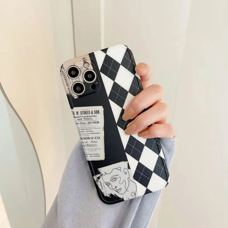 Argyle Phone Case - iPhone 7 Plus / 8 Plus / X / XR / XS / XS Max / 11 / 11 Pro / 11 Pro Max / 12 / 12 Pro / 12 Pro Max / 13 / 13 Pro / 13 Pro Max-9